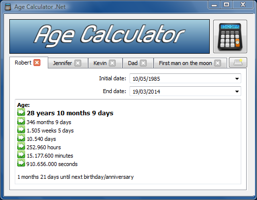 Age Calculator .Net
