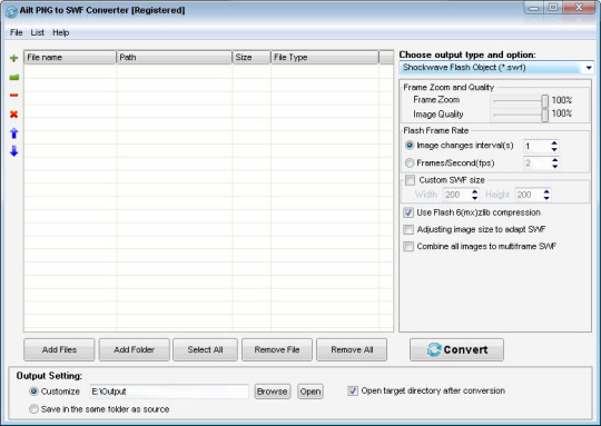 Ailt PNG to SWF Converter