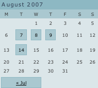 AJAX Calendar