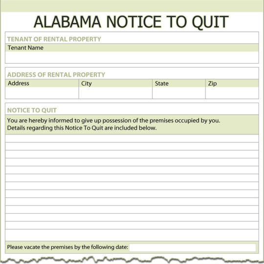 Alabama Notice To Quit