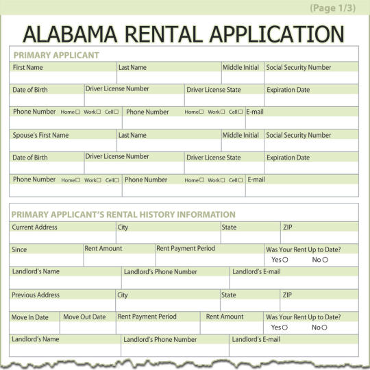 Alabama Rental Application