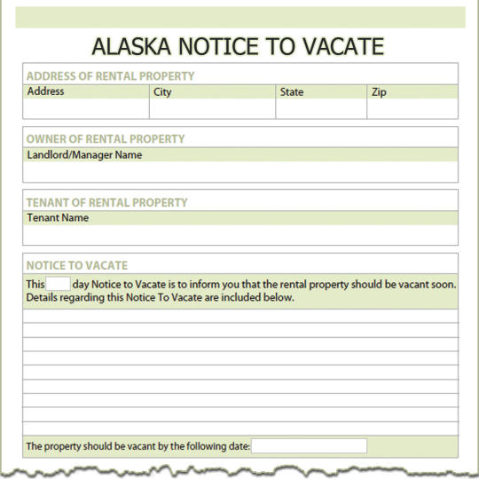 Alaska Notice To Vacate