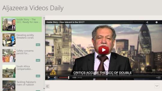 Aljazeera Videos Daily for Windows 8