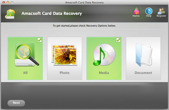 Amacsoft Card Data Recovery for Mac