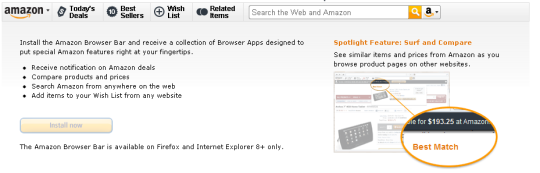 Amazon Browser Bar for Firefox