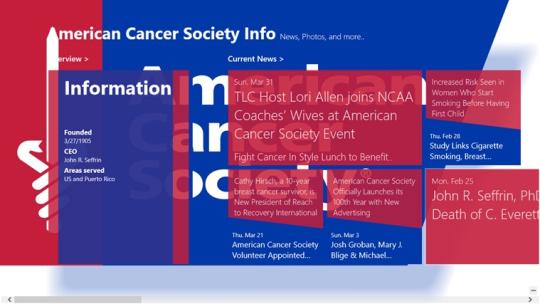American Cancer Society Info App for Windows 8