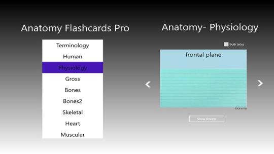 Anatomy Flashcards Pro for Windows 8