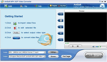 Antsoft MP4 3GP Video Converter