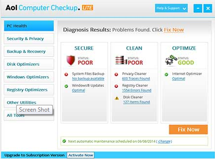 AOL Computer Checkup Lite