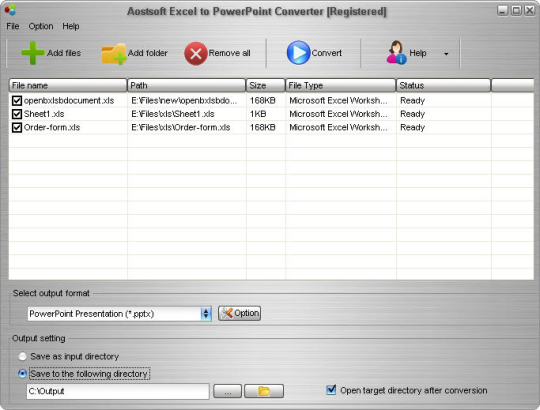Aostsoft Excel to PowerPoint Converter