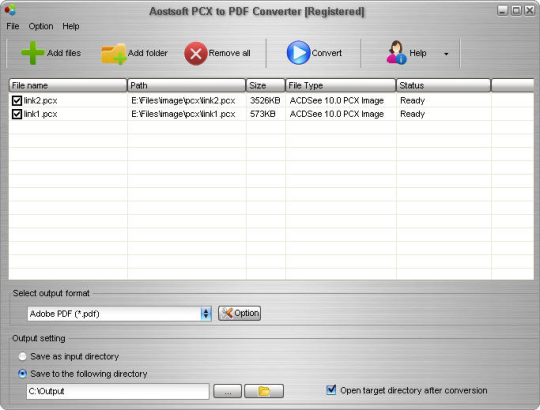 Aostsoft PCX to PDF Converter