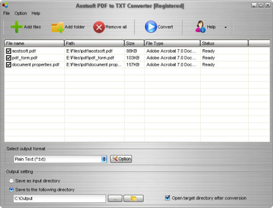 Aostsoft PDF to TXT Converter