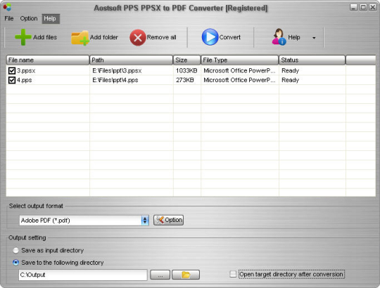 Aostsoft PPS PPSX to PDF Converter