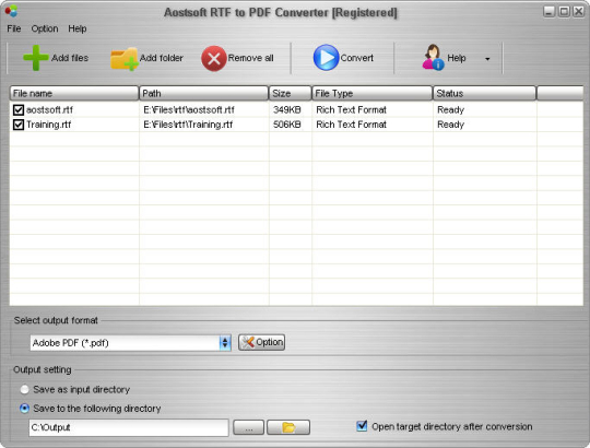 Aostsoft RTF to PDF Converter