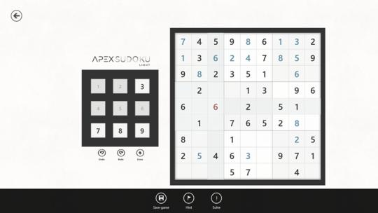 Apex Sudoku Light for WIndows 8