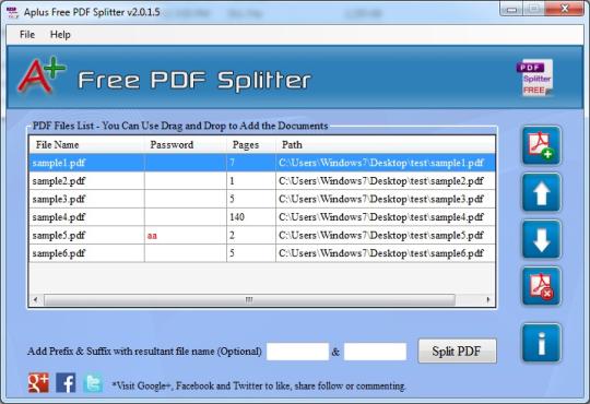Aplus Free PDF Splitter