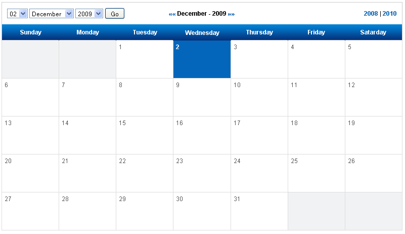 ApPHP Calendar Basic