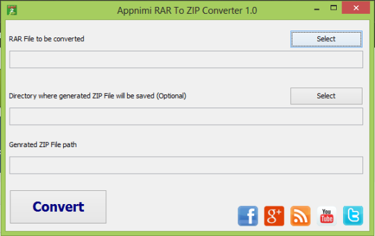 Appnimi RAR To ZIP Converter
