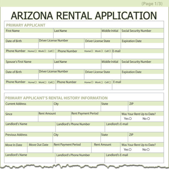 Arizona Rental Application