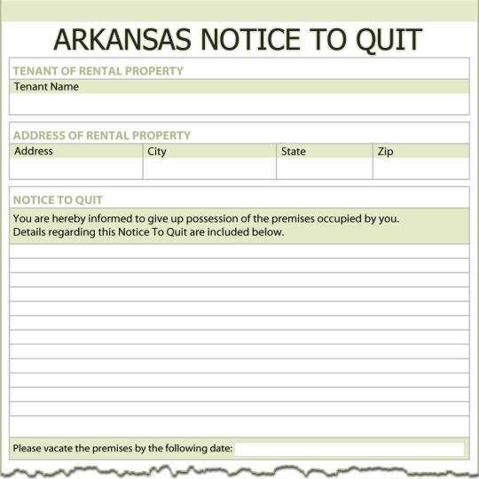 Arkansas Notice To Quit