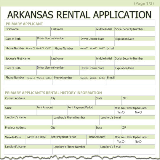 Arkansas Rental Application