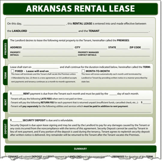 Arkansas Rental Lease