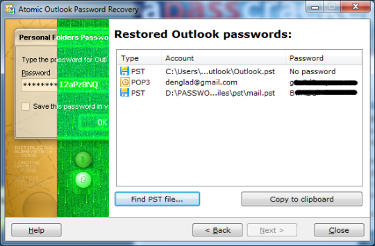 Atomic Outlook Password Recovery