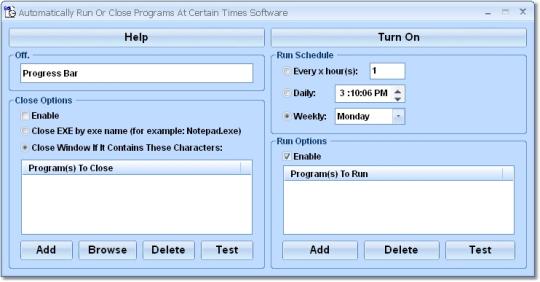Automatically Run Or Close Programs At Certain Times Software