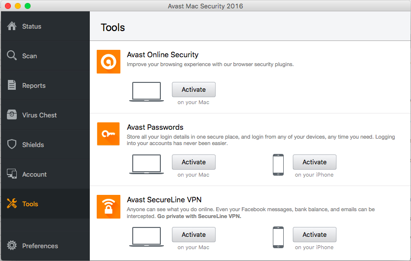 Avast Free Mac Security 2016