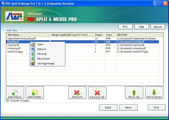 AWinware PDF Split & Merge Pro