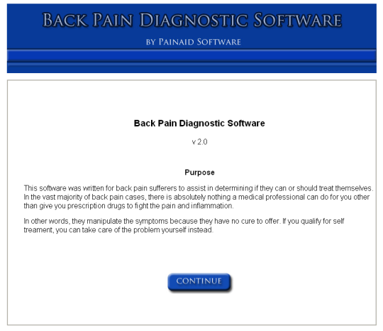 Back Pain Diagnostic Software