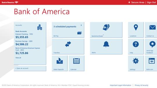 Bank of America for Windows 8