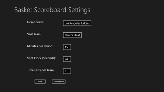 Basket Scoreboard for Windows 8