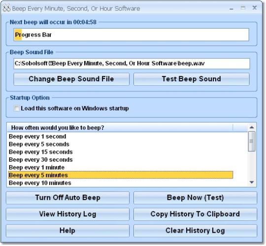 Beep Every Minute, Second Or Hour Software