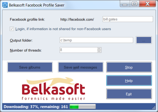 Belkasoft Facebook Profile Saver