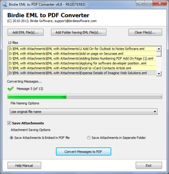 Birdie EML 2 PDF Converter