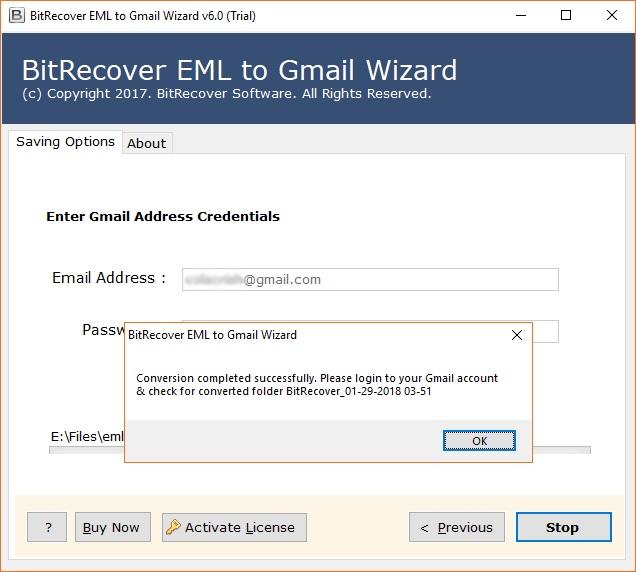 BitRecover EML to Gmail Wizard
