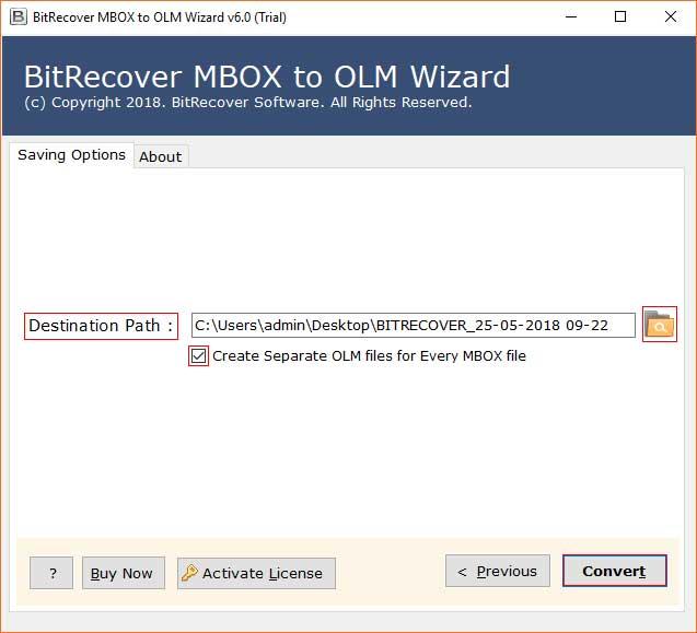 BitRecover MBOX to OLM Wizard