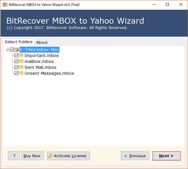 BitRecover MBOX to Yahoo Wizard