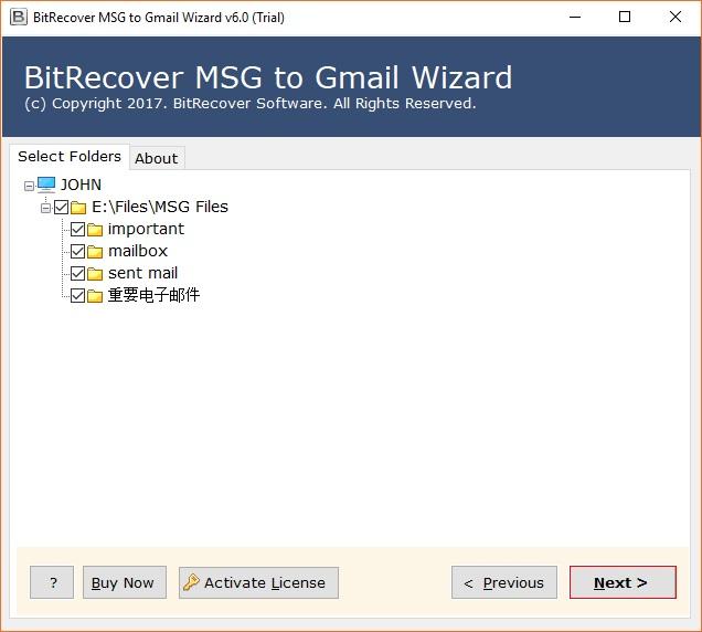 BitRecover MSG to Gmail Wizard