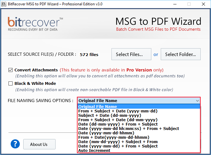 BitRecover MSG to PDF Wizard