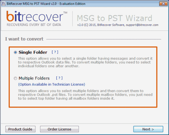 BitRecover MSG to PST Wizard