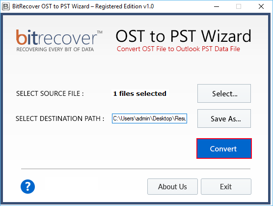 BitRecover OST to PST Wizard