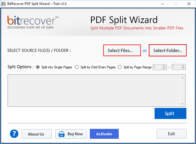 BitRecover PDF Split Wizard
