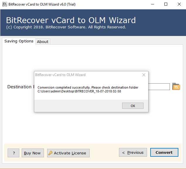 BitRecover vCard to OLM Wizard