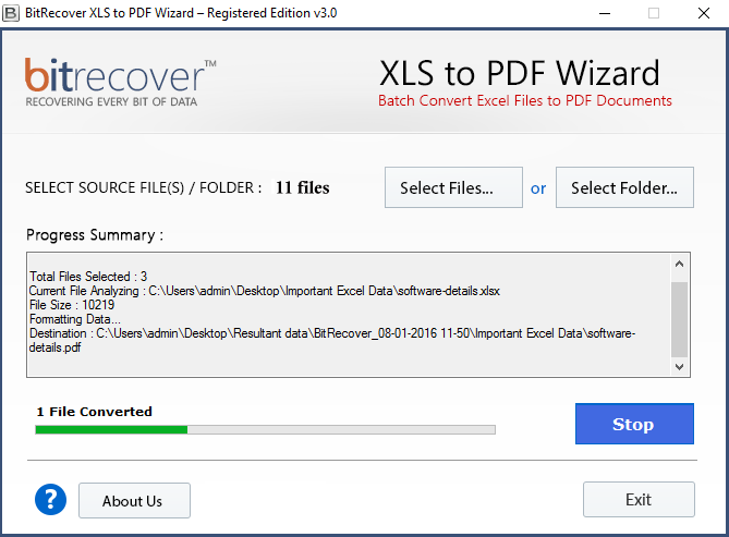 BitRecover XLS to PDF Wizard