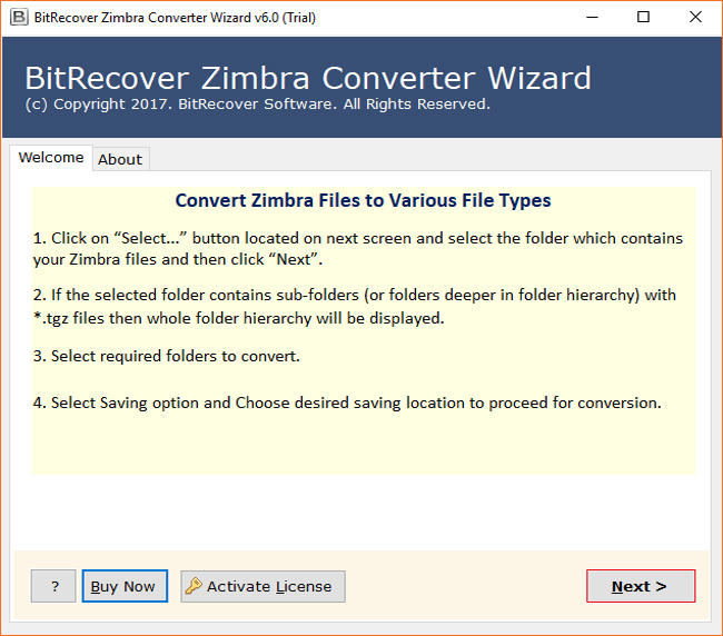 BitRecover Zimbra Converter Wizard