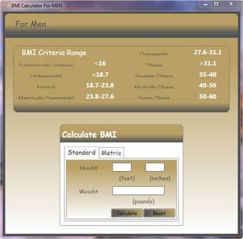 BMI Calculator for Men