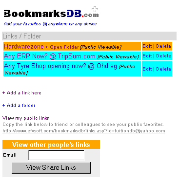 BookmarksDB