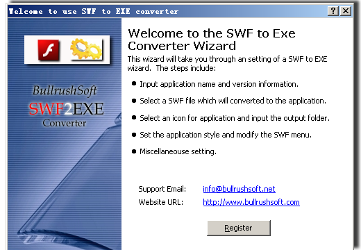 BullrushSoft SWF to EXE Convertor
